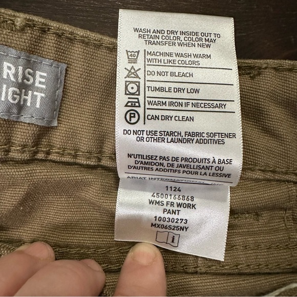 Ariat Flame Resistant Stretch Duralite Canvas Stackable Straight Leg Work Pants - Picture 11 of 16